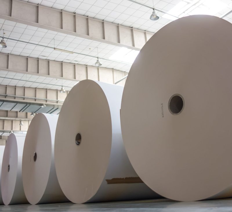 Big,White,Paper,Rolls,Placed,On,The,Floor
